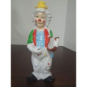 1991 Shiah Yih Clown With Harp Porcelain Figurine